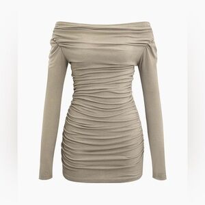 NWT Micas off shoulder ruched mini dress or top Size Medium festival